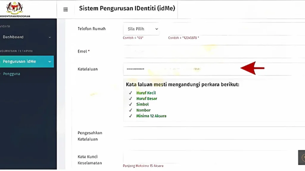 menukar kata laluan anda