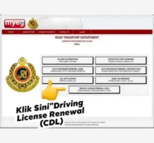 Pilih pilihan Lesen Memandu.