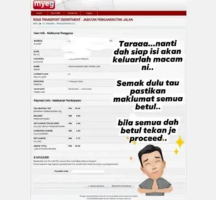 Pastikan semua maklumat betul.