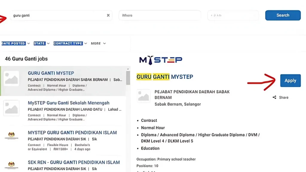 Mohon Jawatan Guru Ganti